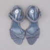 Martina Block Heeled Ladies Sandals in Blue - Leather Heal Detailing