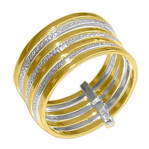 Two Tone Spinner Ring Wide Band