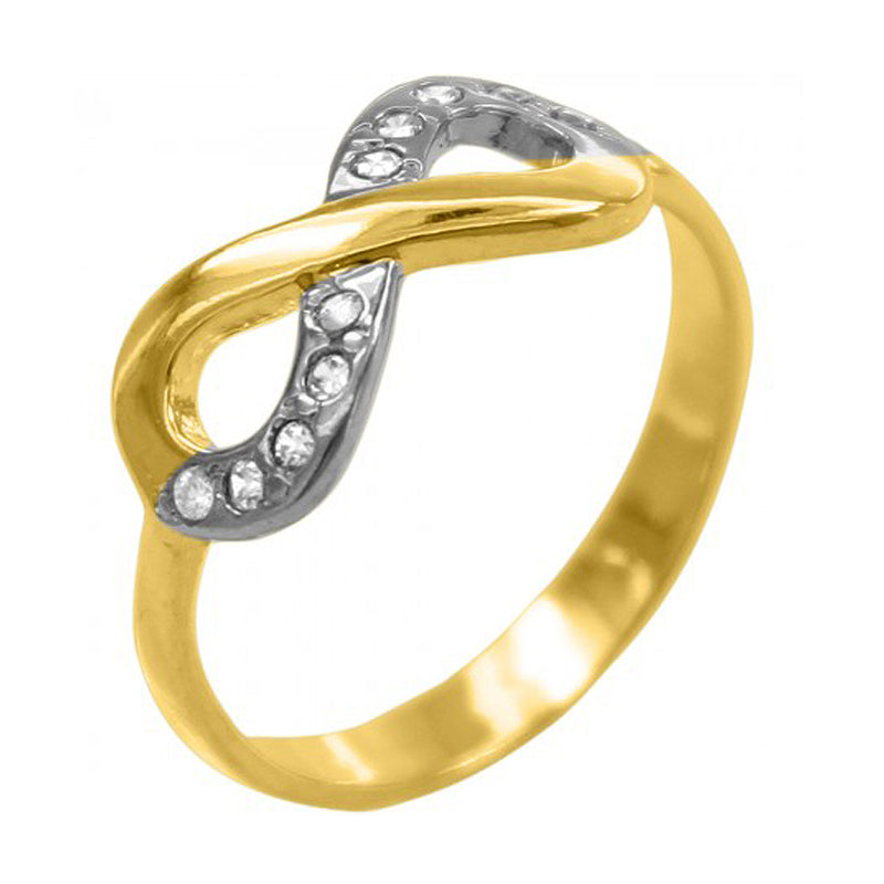 18k Gold Plated Round Ring with Rhinestone