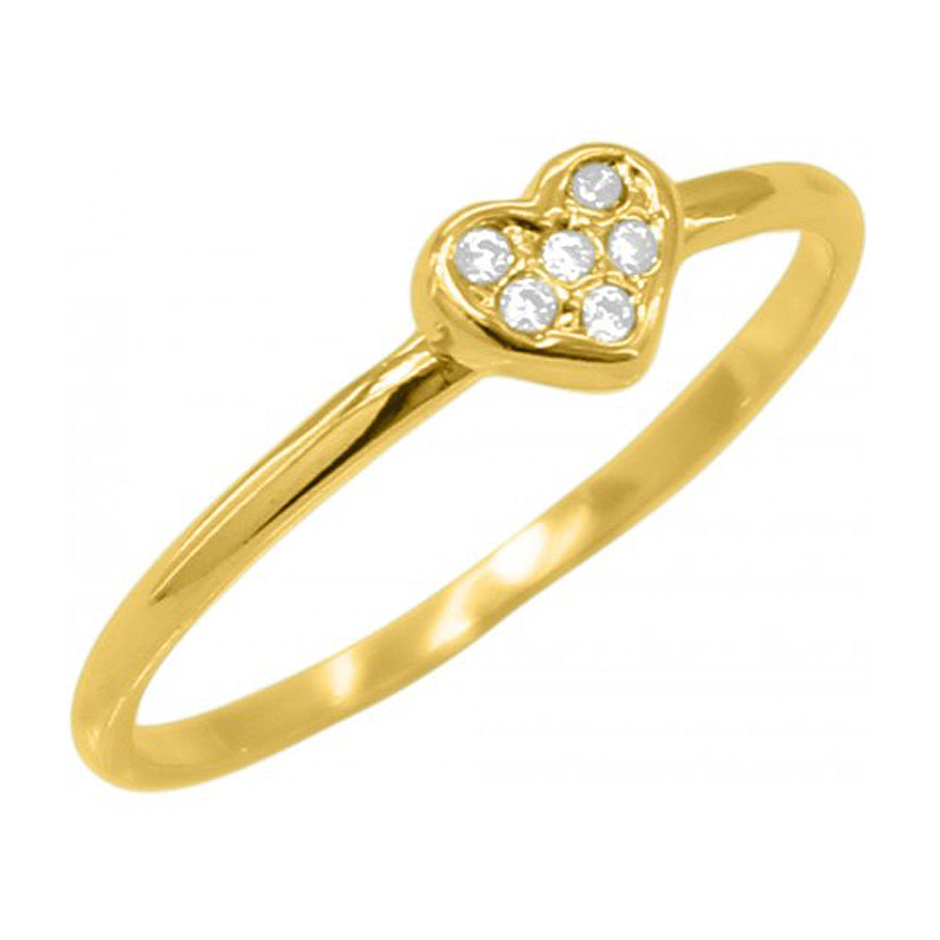 Heart Ring with Studs 18k Gold Plated