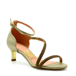 Michelle Heeled Sandals in Gold