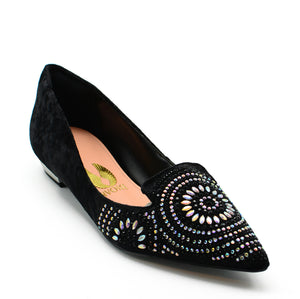 Amelia Pointed Flat Shoes in Black
