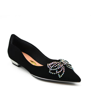 Sophie Pointed Ballet Flat Shoes in Black