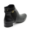 Joy Black Leather Ankle Boots