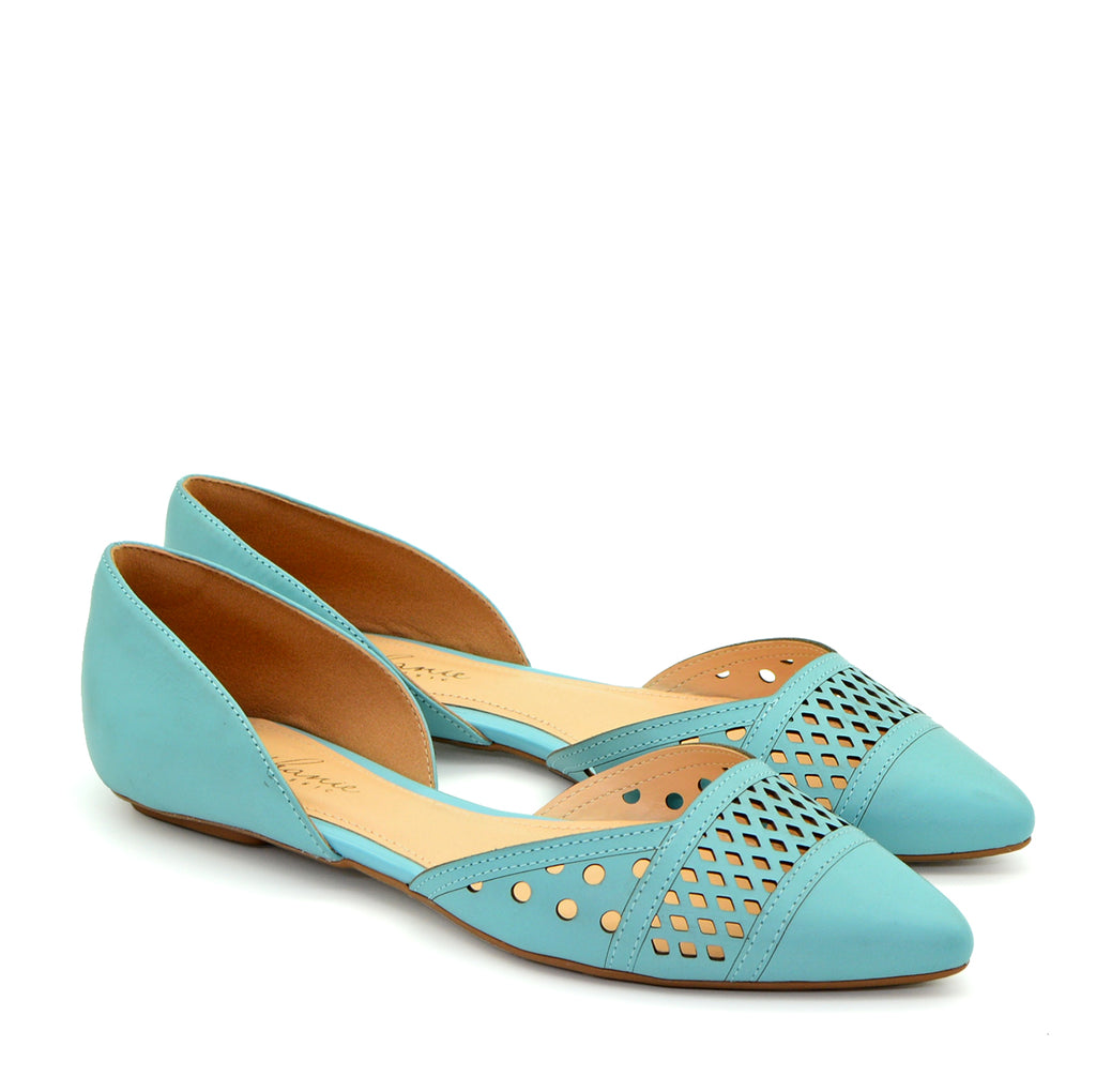 Victoire Blue Sky Pointed Ballet Flat Shoes