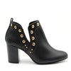 Juliana Black Ankle Boots with Gold Studs