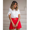 Scarlett Embroidered Tie-Sleeve Top in White