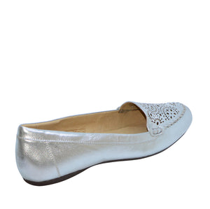 Clara Ballet Flat Shoes in Silver