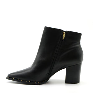 Miranda Black Ankle Boots with Gold Studs