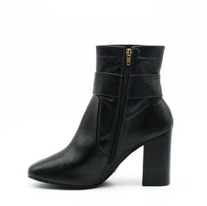 Zoey Black Mid-Calf Ankle Boots