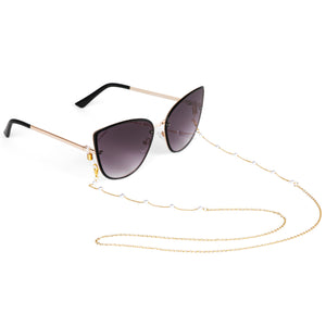 18K Gold Delicate Eyeglasses Chain with Pearl Studs