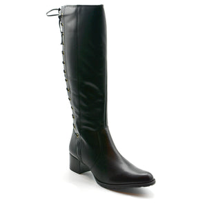 Isabella Black Leather Knee High Boots