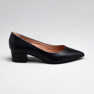 Lucia Low Block Heeled Shoes in Black
