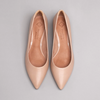 Lucia Low Block Heeled Shoes in Nude