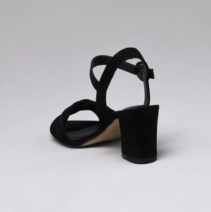 Martina Block Heeled Ladies Sandals in Black - Leather Heal