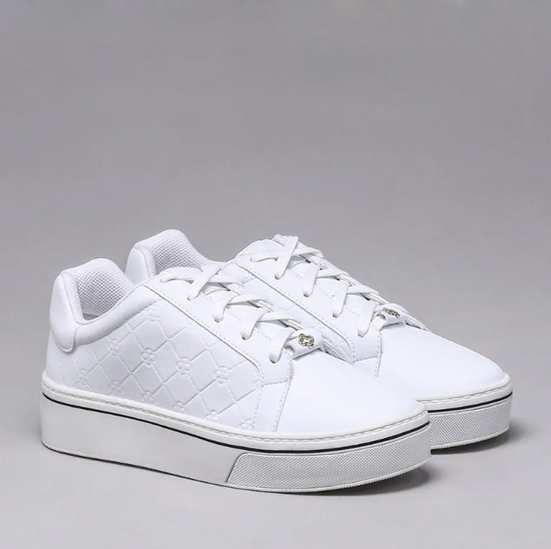 Ximena Lace up Sneakers in White