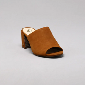 Luciana Heeled Mules in Tan Suede