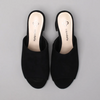 Luciana Heeled Mules in Black Suede