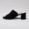 Luciana Heeled Mules in Black Suede