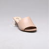 Valeria Acrylic Block Heel Mule in Nude Calf Leather