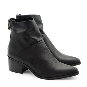 Carol Black Pointed Toe Ankle Boots