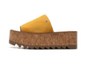 Alexa Chunky Platform Heeled Mules in Mustard Suede Leather
