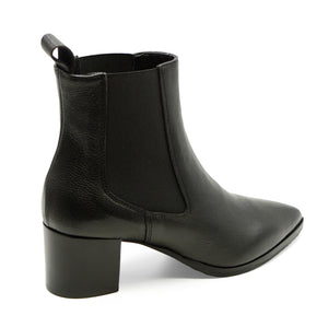 Zulu Ankle Pointed Toe Black Leather Boots