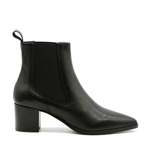 Zulu Ankle Pointed Toe Black Leather Boots