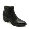 Lulu Round Toe Ankle Boot in Black Leather